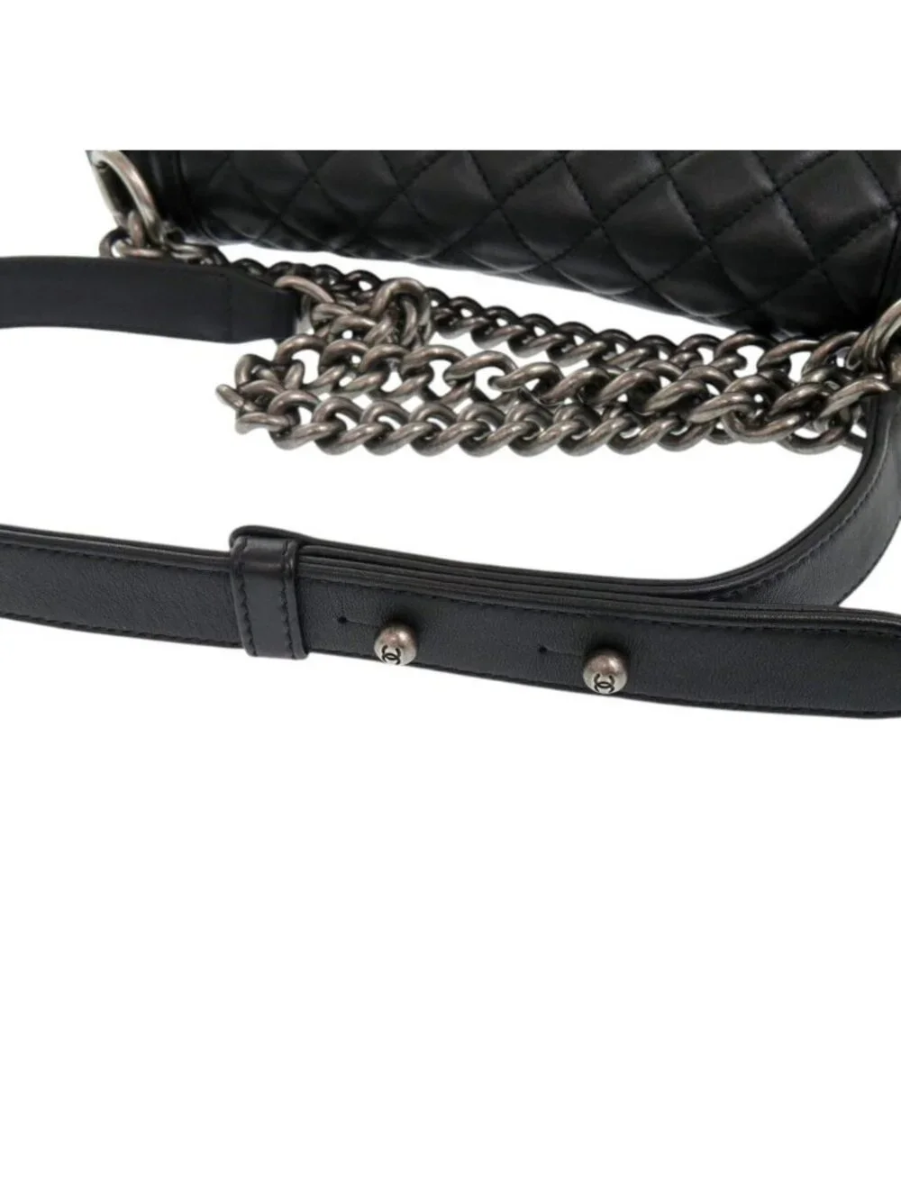 Chanel Boy 25 CC Logo Lambskin Black Random Plate Shoulder